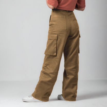 Wide Legged Cargo Pant | Brown