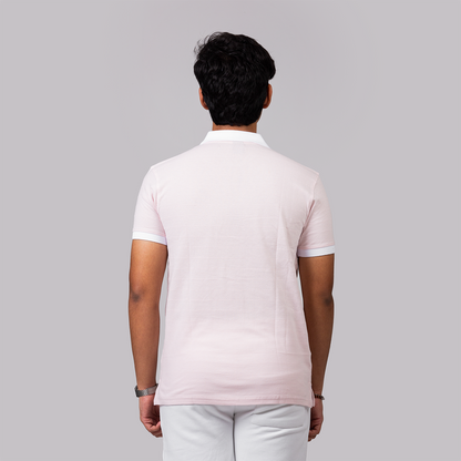 Textured Zip Knit Polo- Metro Edition | Baby Pink