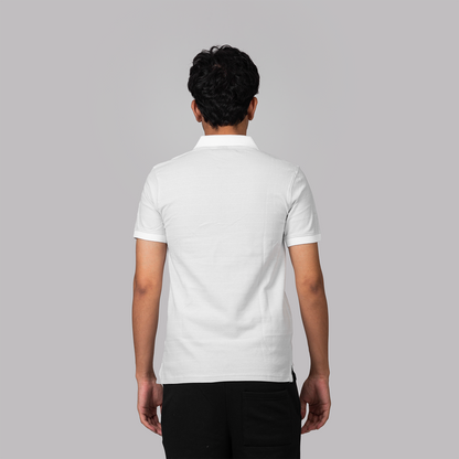 Textured Zip Knit Polo- Metro Edition | Blueish White