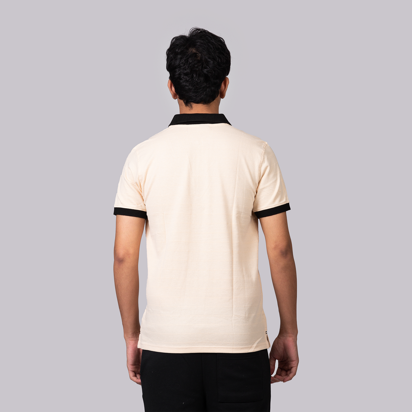 Textured Zip Knit Polo- Metro Edition  | Beige