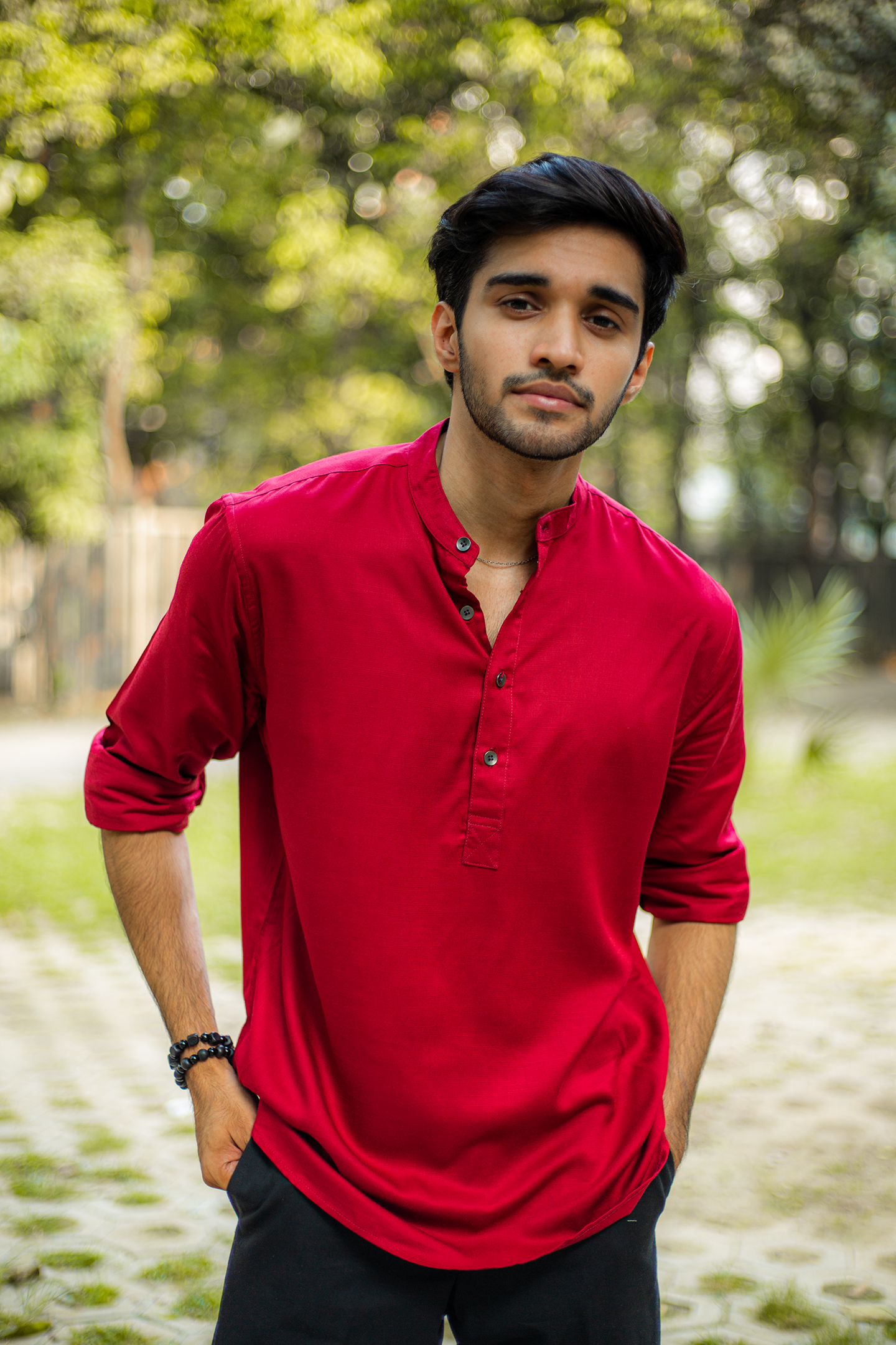 Henley Katua | Crimson Red
