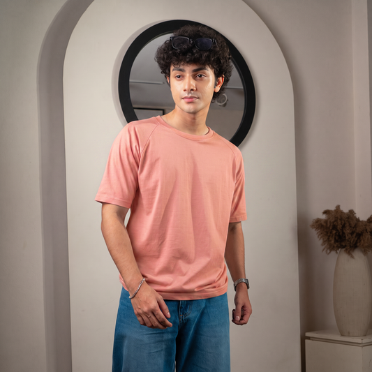 Round Neck Half Sleeve  |   Peach