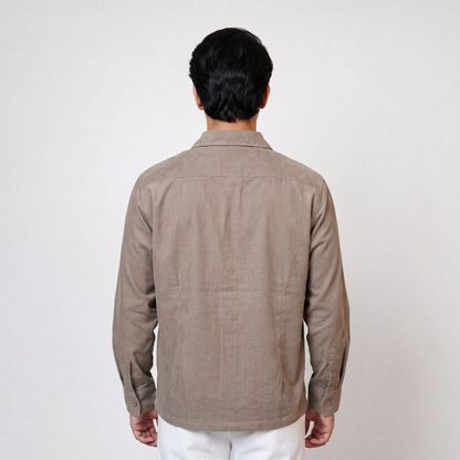 Summer Cord Shirt  | Smoked Oyster