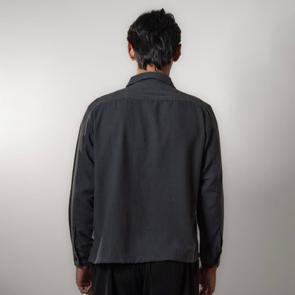 Solid Boxy Fit shirt । Charcoal Grey