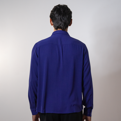 Viscose Boxy Fit shirt । Royal Blue