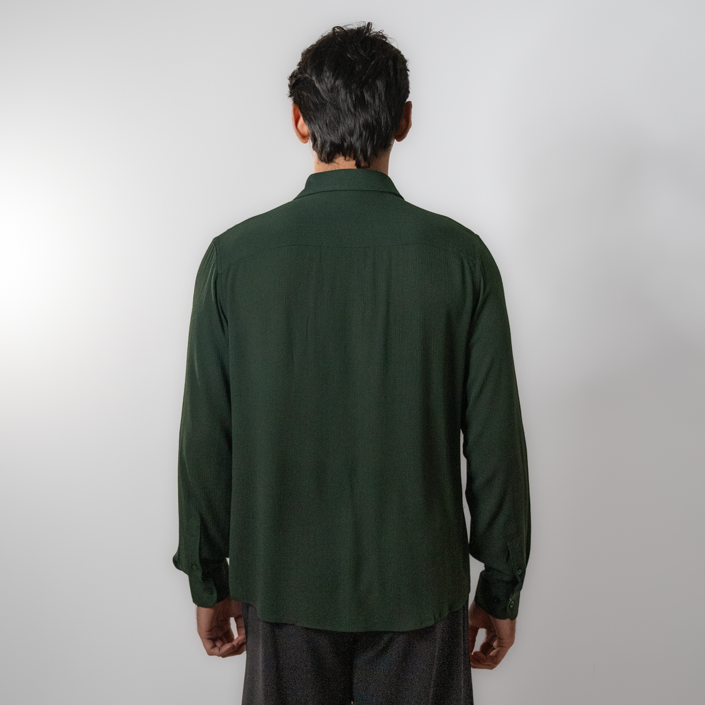 Viscose Boxy Fit shirt । Bottle Green