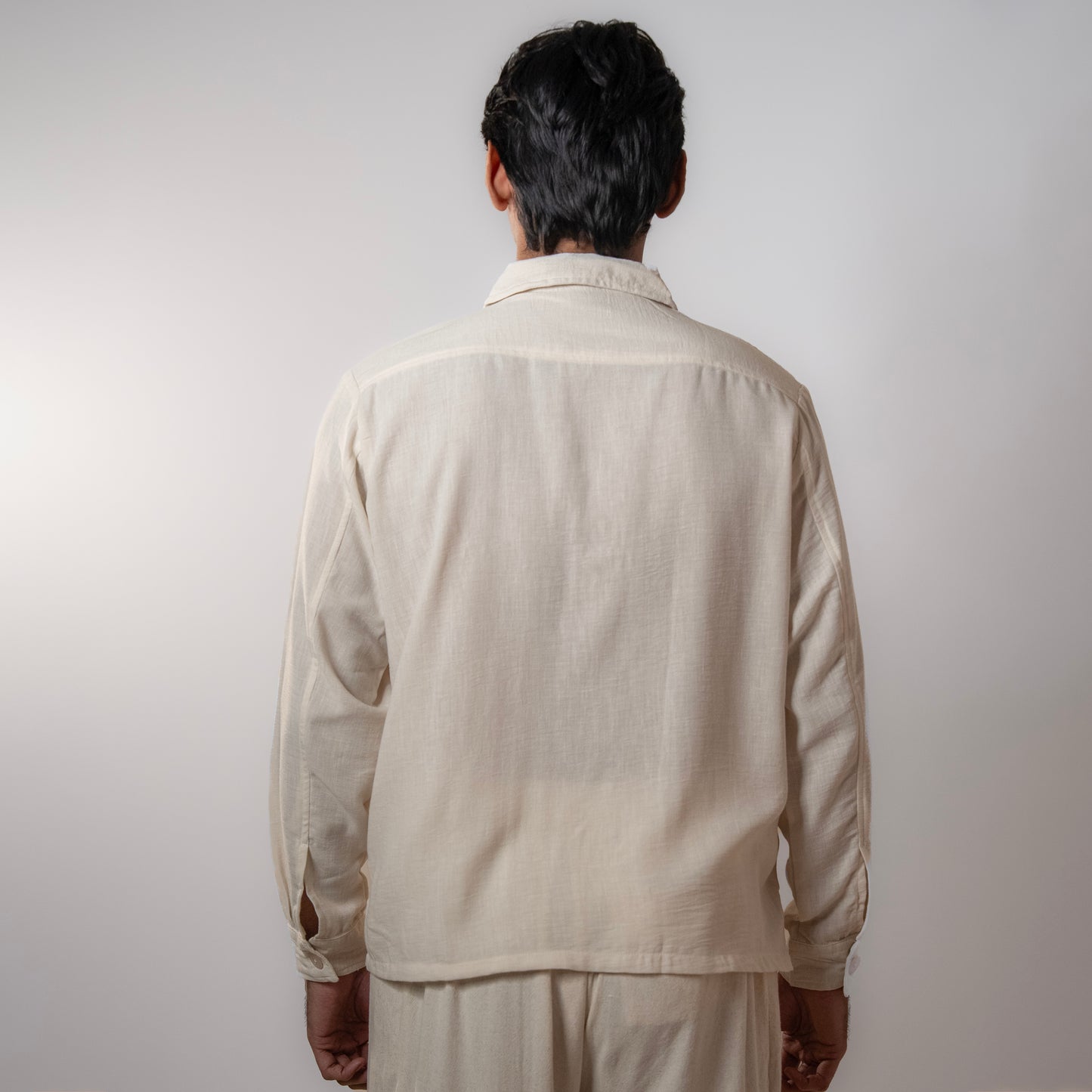 Solid Boxy Fit shirt । Beige