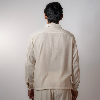 Solid Boxy Fit shirt । Beige