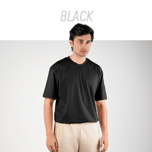 Relaxed Fit Half Sleeve T-shirt | Black