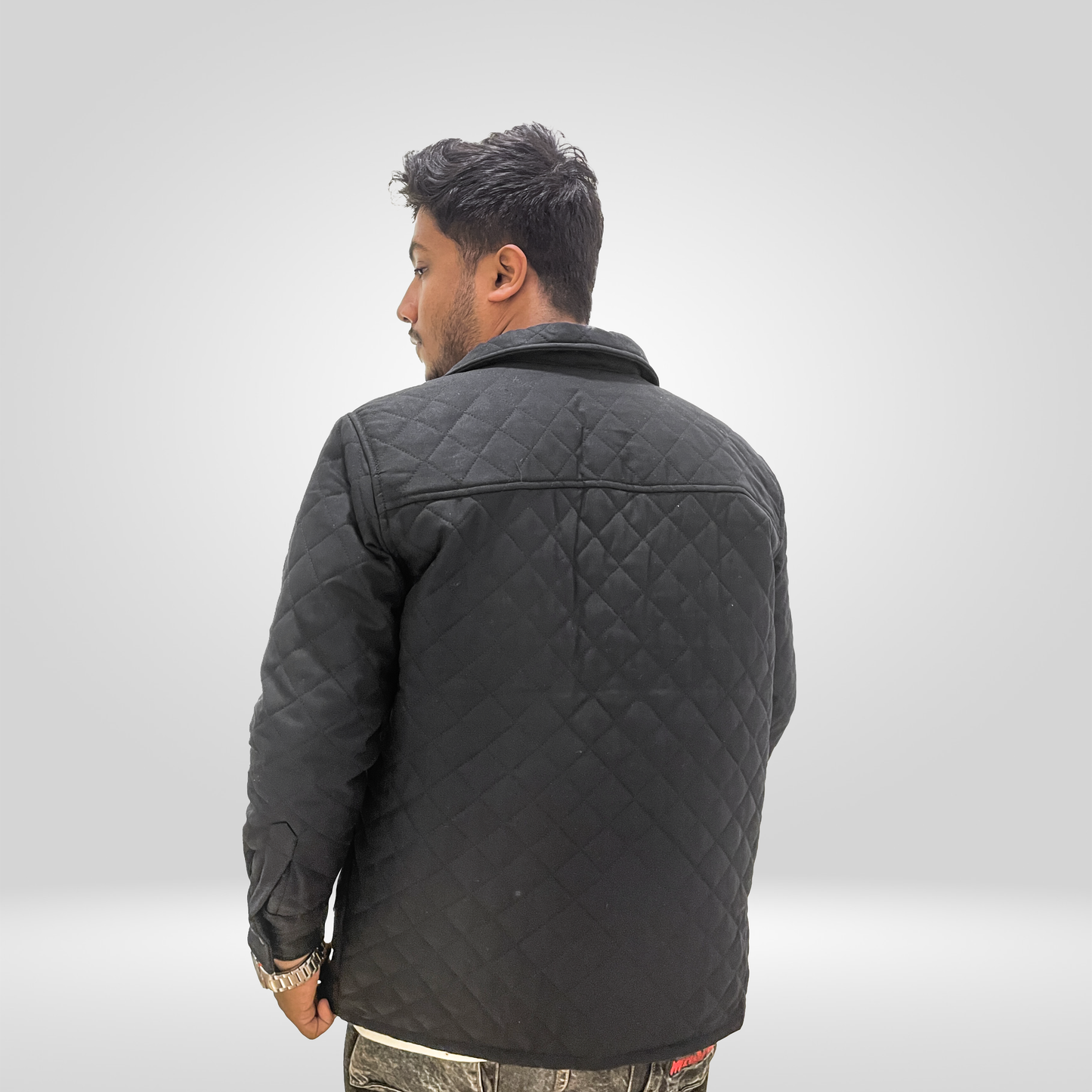 Quilted Overshirt | Black