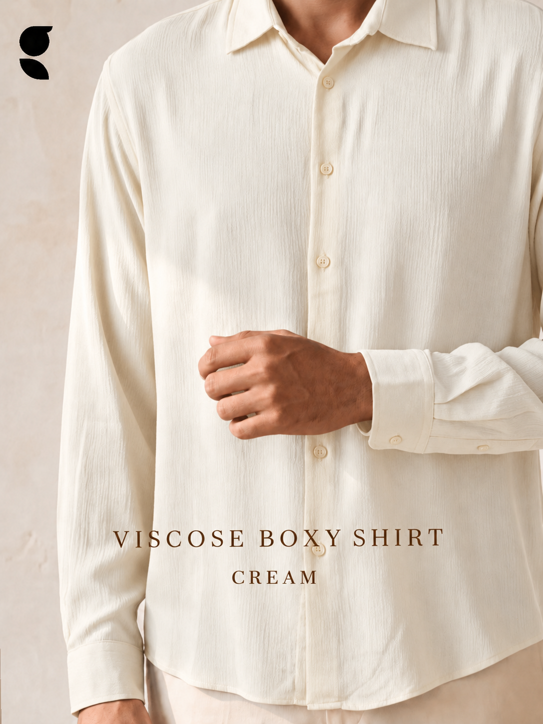 Viscose Boxy Fit shirt । Cream