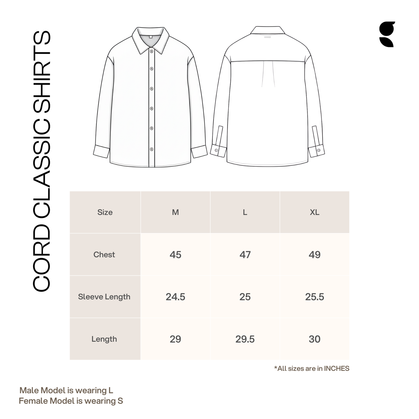 Lightweight Layering Cord Classic Shirt   Light Blue