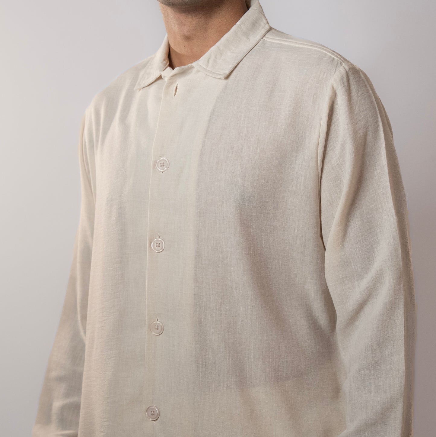 Solid Boxy Fit shirt । Beige
