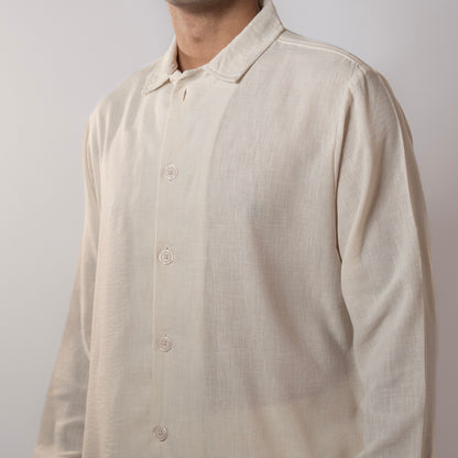 Solid Boxy Fit shirt । Beige