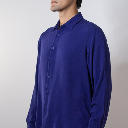 Viscose Boxy Fit shirt । Royal Blue
