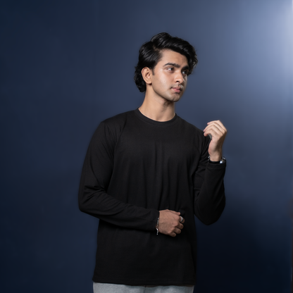 Round Neck Full Sleeve | Black