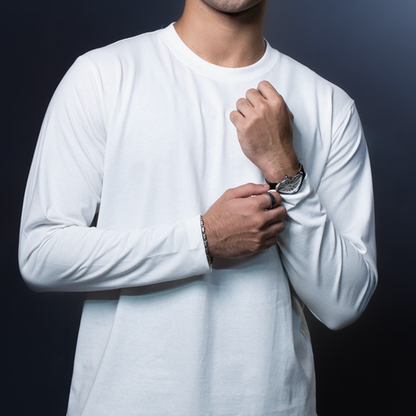 Round Neck Full Sleeve | White