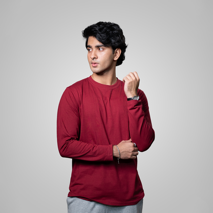 Round Neck Full Sleeve     Maroon