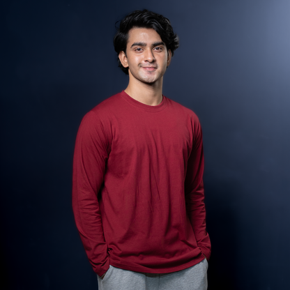 Round Neck Full Sleeve | Maroon