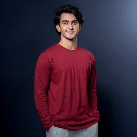 Round Neck Full Sleeve | Maroon