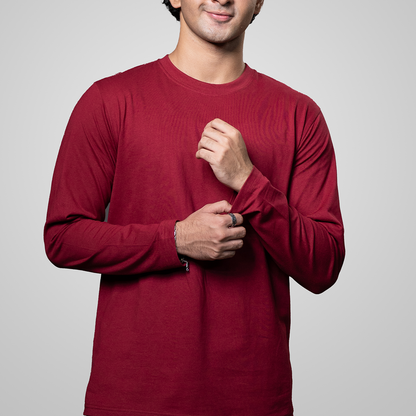 Round Neck Full Sleeve     Maroon