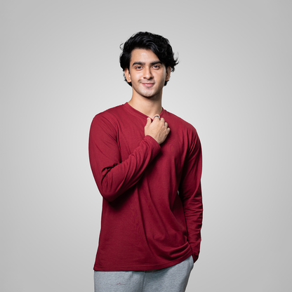 Round Neck Full Sleeve     Maroon