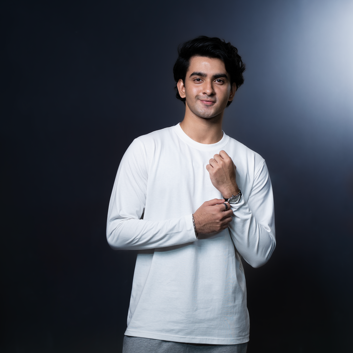 Round Neck Full Sleeve | White