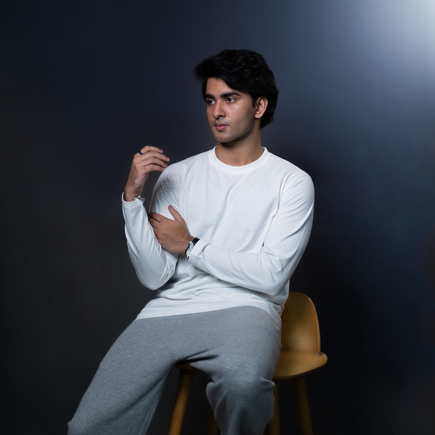 Round Neck Full Sleeve | White