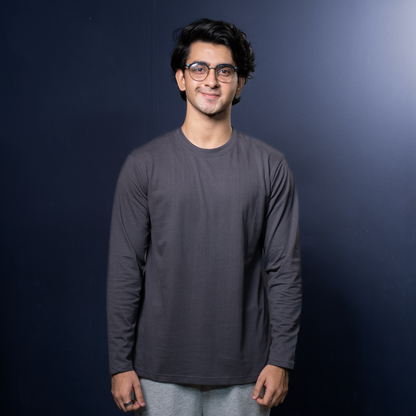 Round Neck Full Sleeve | Dark Charcoal