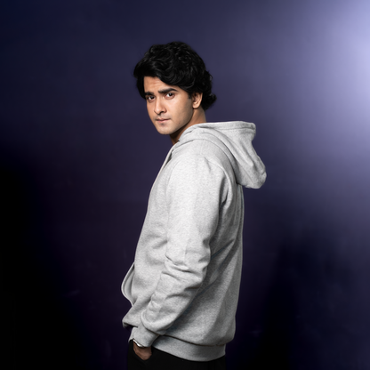 Zip Hoodie    Grey Melange