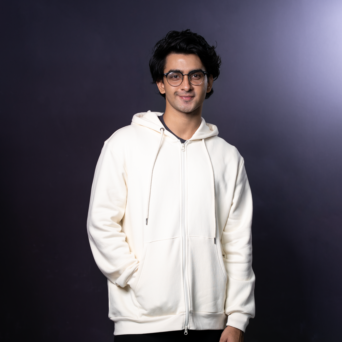 Zip Hoodie     Cream