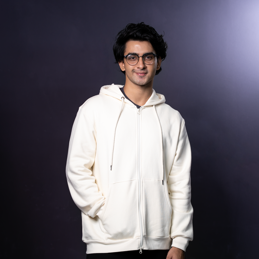 Zip Hoodie     Cream