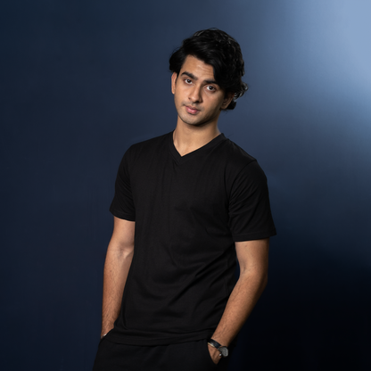 V Neck     Black