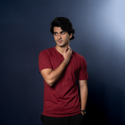 V Neck     Maroon