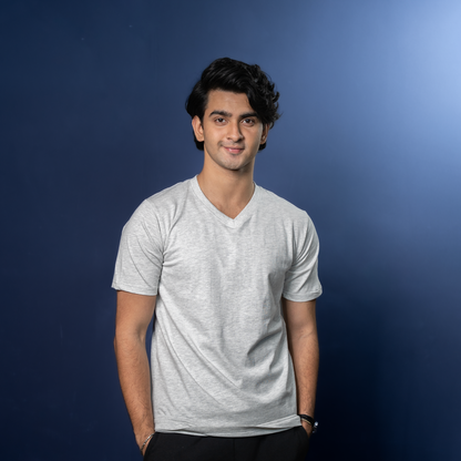 V Neck     Gray