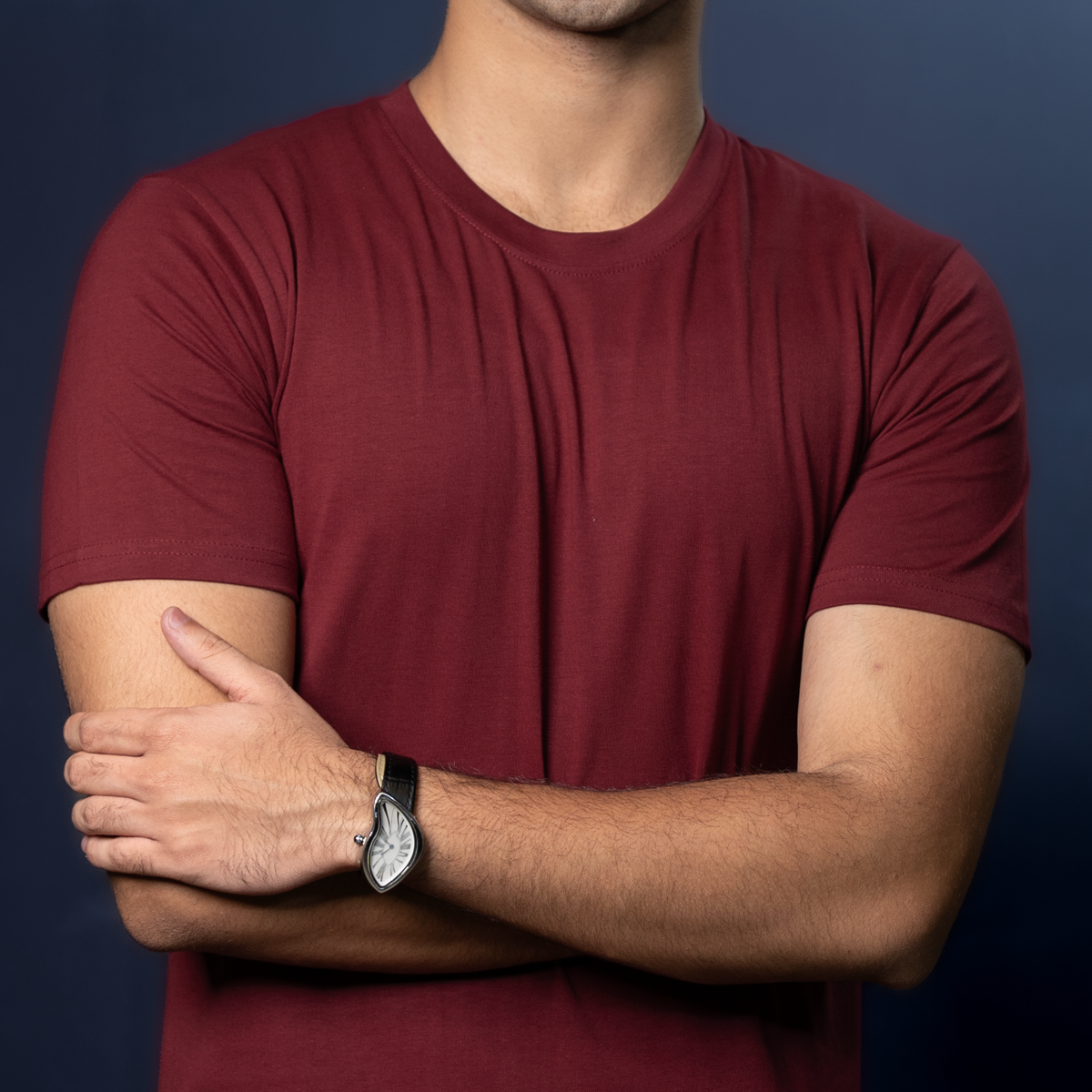 Round Neck Half Sleeve | Maroon