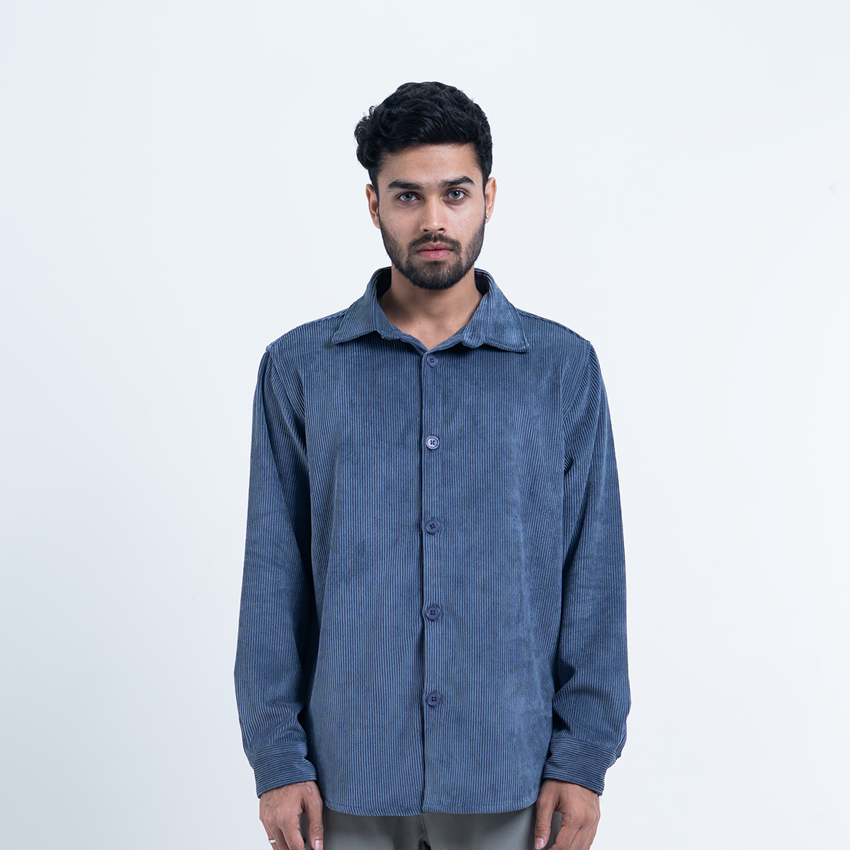 Lightweight Layering Cord Classic Shirt   Light Blue