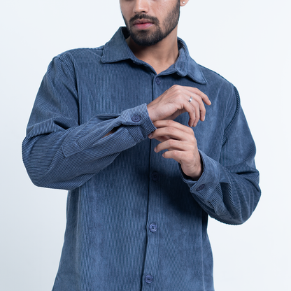 Lightweight Layering Cord Classic Shirt   Light Blue