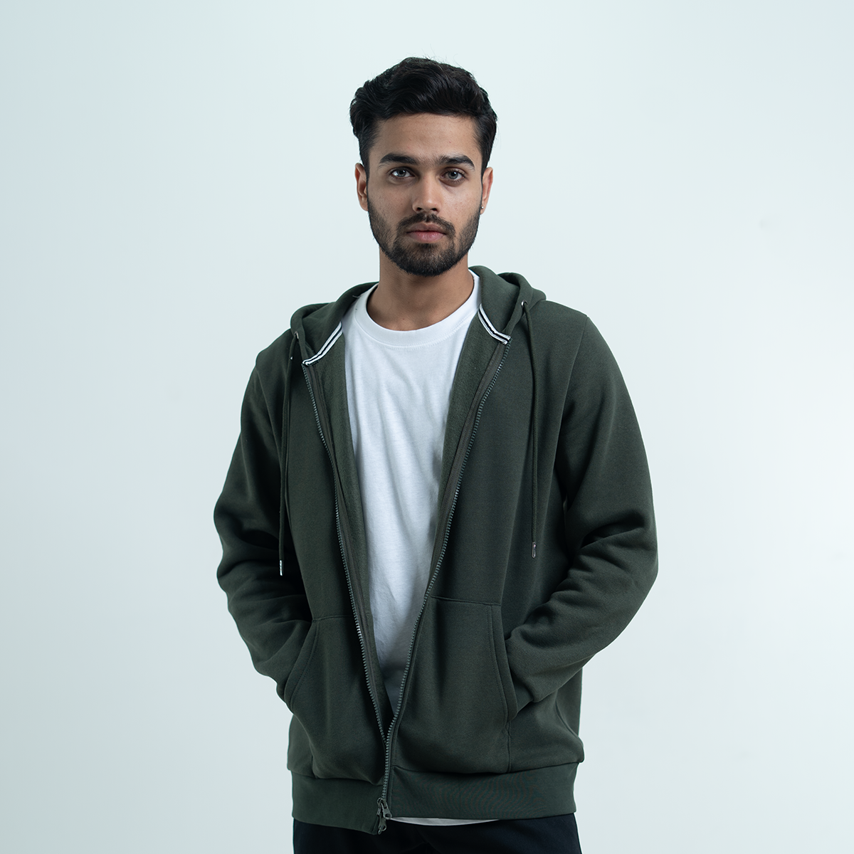 Zip Hoodie    Forest Green