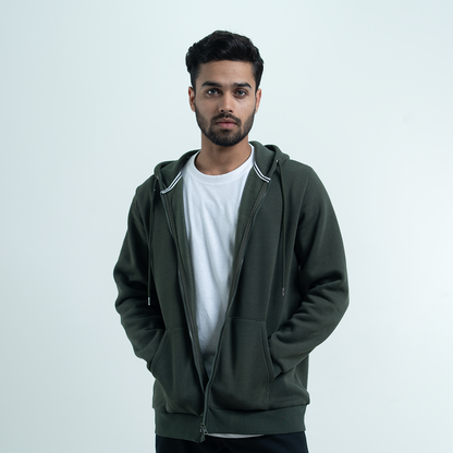 Zip Hoodie    Forest Green