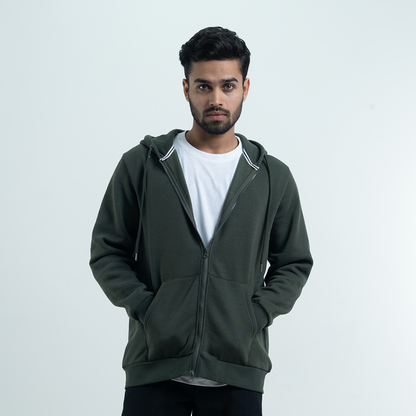 Zip Hoodie    Forest Green