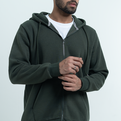 Zip Hoodie    Forest Green