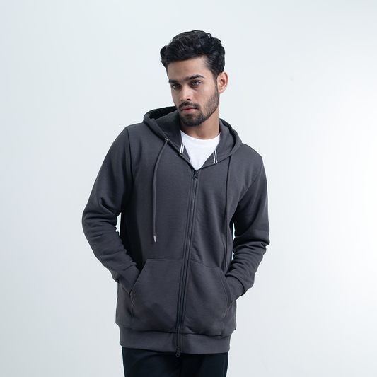 Zip Hoodie    Charcoal Grey
