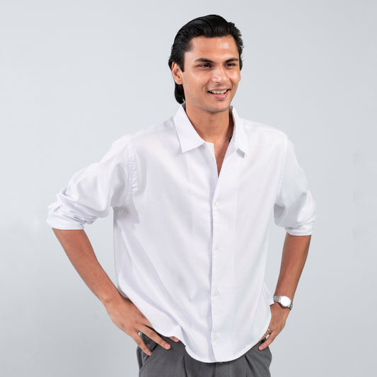 Boxy Fit Shirt । Classic White