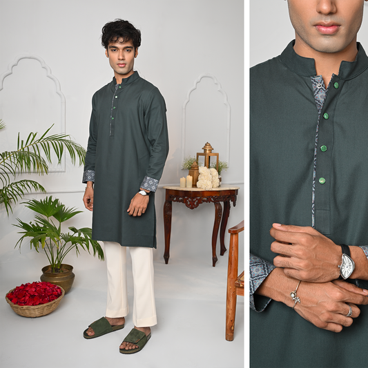 Sukoon    Panjabi    Bottle Green
