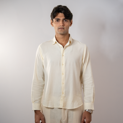 Viscose Boxy Fit shirt । Cream