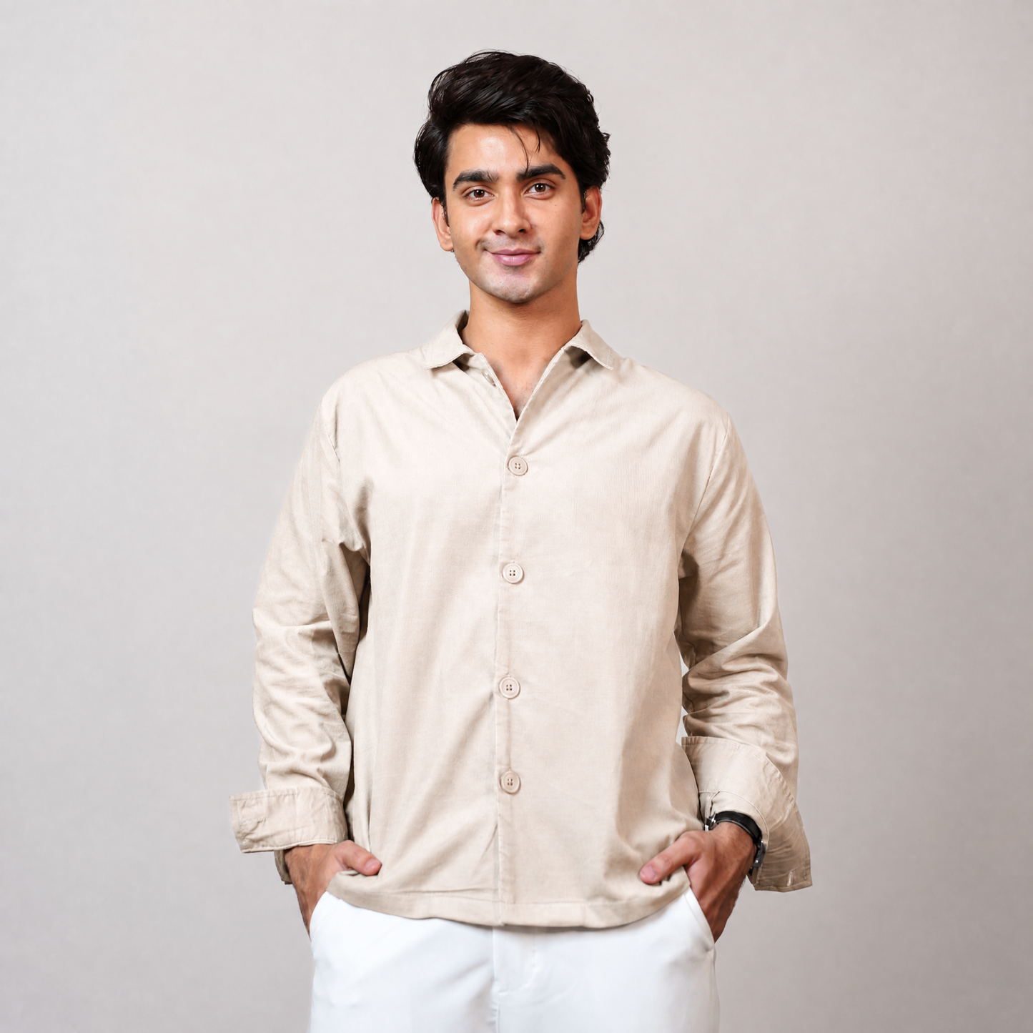 Summer Cord Shirt  | Beige
