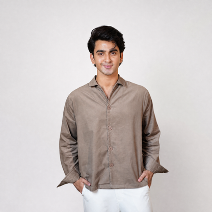 Summer Cord Shirt  | Smoked Oyster