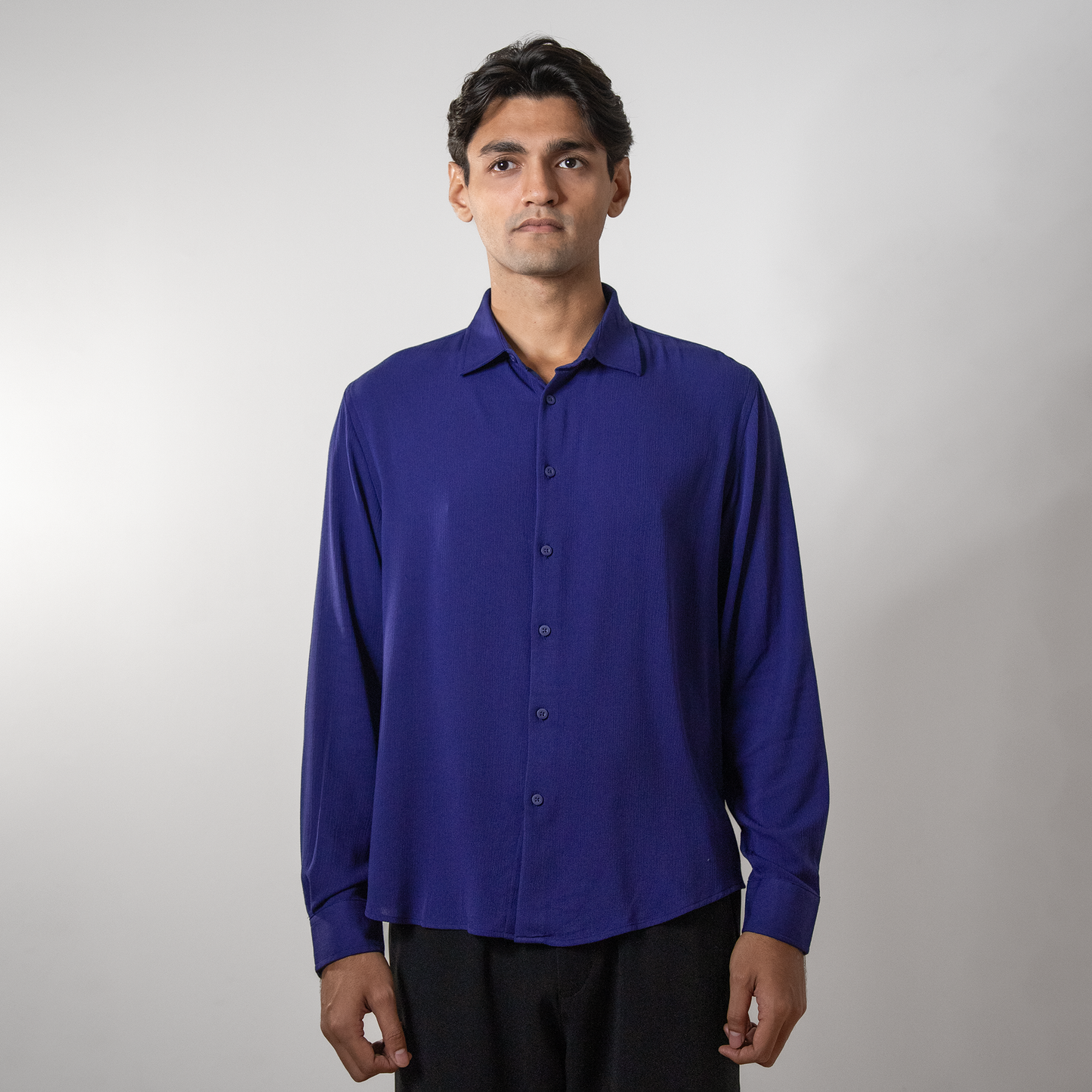 Viscose Boxy Fit shirt । Royal Blue