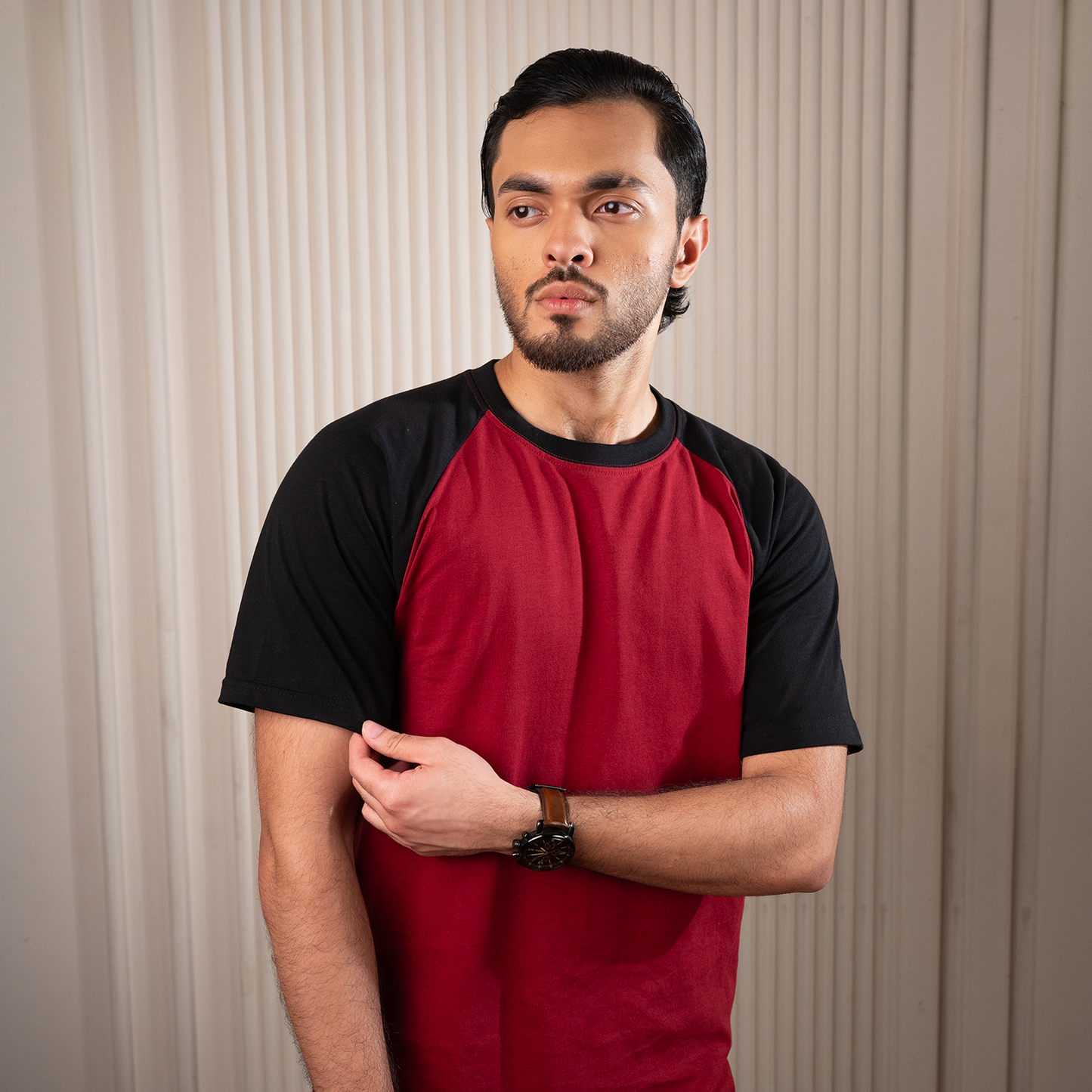 Raglan Half Sleeve |  Maroon & Black